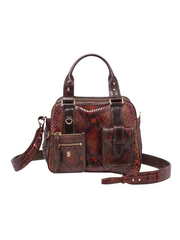 Sac double Richie python bordeaux Marovino Claris Virot femme 4612 boutique Strasbourg concept store bag shop front