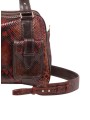 Sac double Richie python bordeaux Marovino Claris Virot femme 4612 boutique Strasbourg concept store bag shop détail