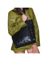 CABAS NOIR SOUFFLET CUIR GRAINE NOIR JOSEPH 4327 CLARIS VIROT boutique Strasbourg concept store bag shop porté