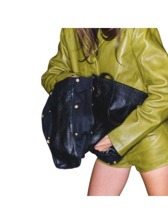 CABAS NOIR SOUFFLET CUIR GRAINE NOIR JOSEPH 4327 CLARIS VIROT boutique Strasbourg concept store bag shop style