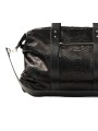 SAC WEEKEND CUIR & PYTHON NOIR ROGER L 121 CLARIS VIROT boutique bag ROGER L CHECK EMBOSSE Strasbourg boutique store d1