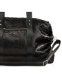 SAC WEEKEND CUIR & PYTHON NOIR ROGER L 121 CLARIS VIROT boutique bag ROGER L CHECK EMBOSSE Strasbourg boutique store d2