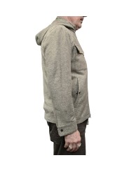 VESTE COL OFF CAPUCHE AMOVIBLE FLANELLE GREIGE CHINE B0 15120 1210 8013 BALDESSARINI homme boutique Strasbourg vêtement mode pr