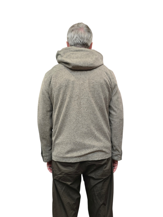 VESTE COL OFF CAPUCHE AMOVIBLE FLANELLE GREIGE CHINE B0 15120 1210 8013 BALDESSARINI homme boutique Strasbourg vêtement mode ba