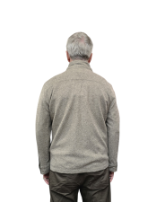 VESTE COL OFF CAPUCHE AMOVIBLE FLANELLE GREIGE CHINE B0 15120 1210 8013 BALDESSARINI homme boutique Strasbourg vêtement mode arr