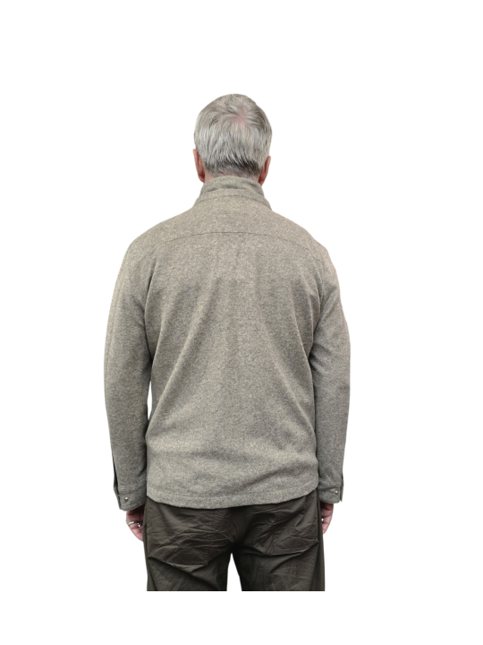 VESTE COL OFF CAPUCHE AMOVIBLE FLANELLE GREIGE CHINE B0 15120 1210 8013 BALDESSARINI homme boutique Strasbourg vêtement mode arr