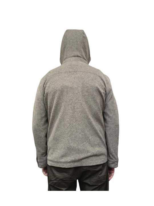VESTE COL OFF CAPUCHE AMOVIBLE FLANELLE GREIGE CHINE B0 15120 1210 8013 BALDESSARINI homme boutique Strasbourg vêtement mode do