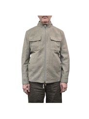 VESTE COL OFF CAPUCHE AMOVIBLE FLANELLE GREIGE CHINE B0 15120 1210 8013 BALDESSARINI homme boutique Strasbourg vêtement mode fa