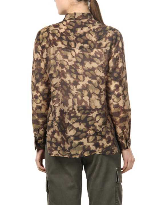 Chemise print camouflage beige choco vert Mason's Femme 4GC34013 MB12S3 594 boutique Strasbourg vêtement mode concept store b