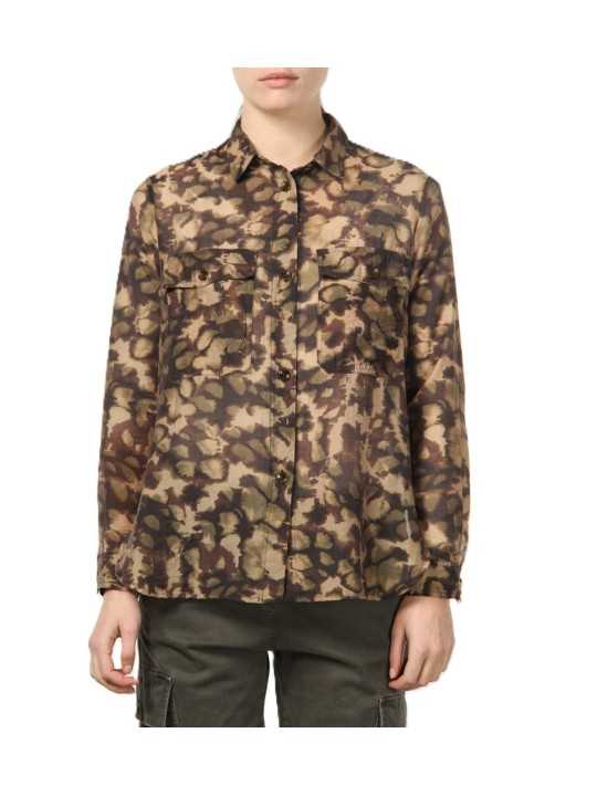 Chemise print camouflage beige choco vert Mason's Femme 4GC34013 MB12S3 594 boutique Strasbourg vêtement mode concept store shop