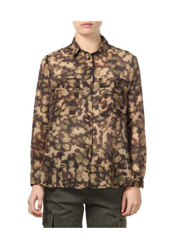 Chemise print camouflage beige choco vert Mason's Femme 4GC34013 MB12S3 594 boutique Strasbourg vêtement mode concept store shop
