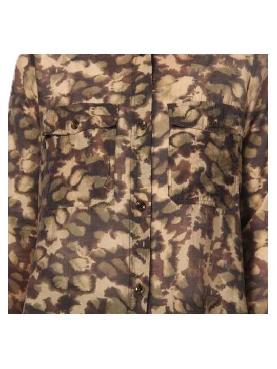 Chemise print camouflage beige choco vert Mason's Femme 4GC34013 MB12S3 594 boutique Strasbourg vêtement mode concept store d