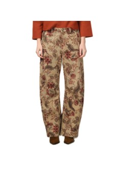 Pantalon beige large print floral vert rose Mason's Femme 4PNT7V1183 CBE15S1 594 boutique Strasbourg vêtement mode shop front