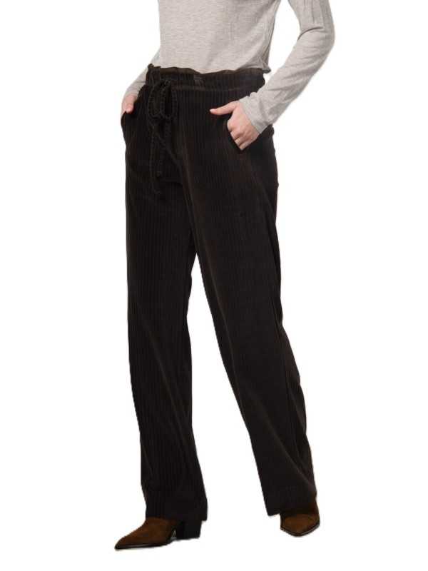 Pantalon velours grosses côtes choco Studio relax lien taille Mason's femme 4PNT6R880 JERT432 04 boutique Strasbourg vêtement 1
