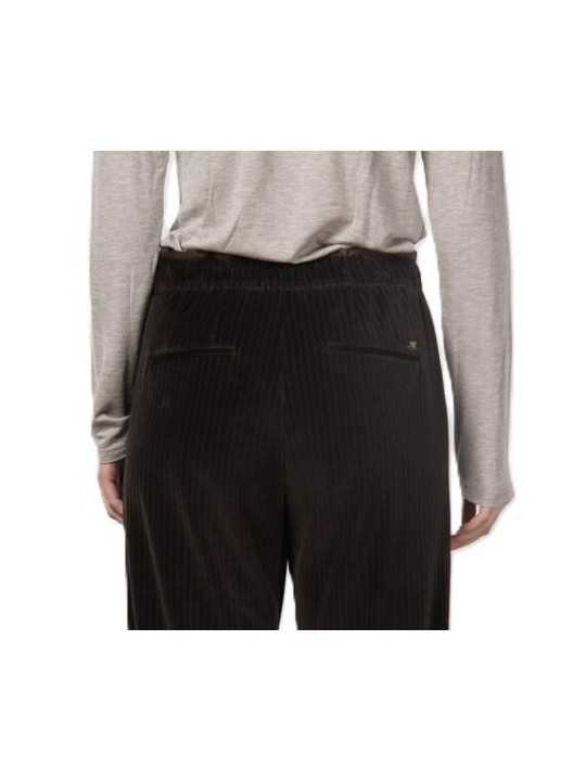 Pantalon velours grosses côtes choco Studio relax lien taille Mason's femme 4PNT6R880 JERT432 04 boutique Strasbourg vêtement d