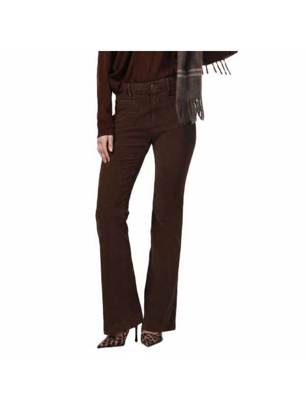 Pantalon flair mille raie velours choco Mason's Femme 4PNTD3R842 VB151 M315 boutique Strasbourg vêtement mode shop front