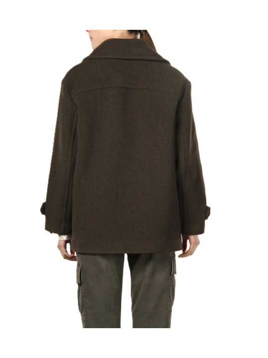 Caban laine mix doublure léopard Choco Leonie Mason's Femme 4CP4580 MT472 067 boutique Strasbourg mode vêtement shop dos