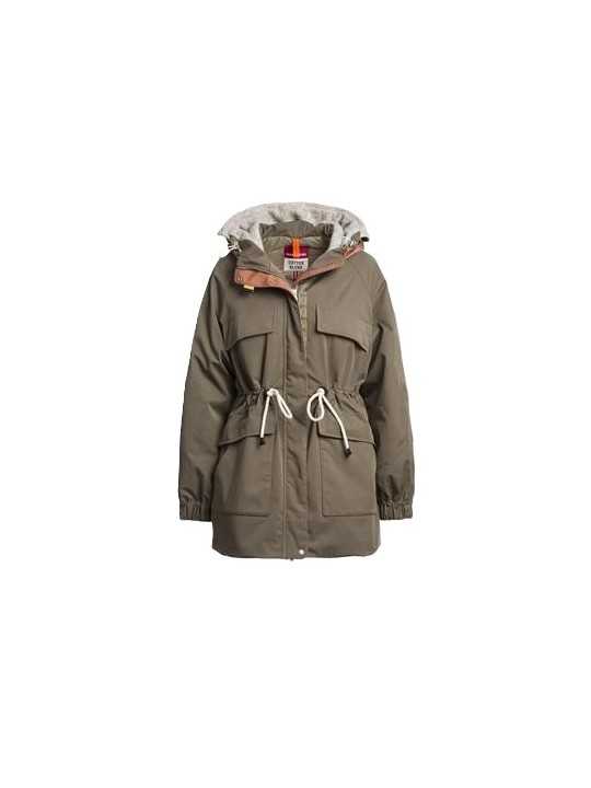 Doudoune parka taupe capuche laine greige Naruse Parajumpers PJS Femme PWJKBI32 B070 boutique vêtement mode store shop