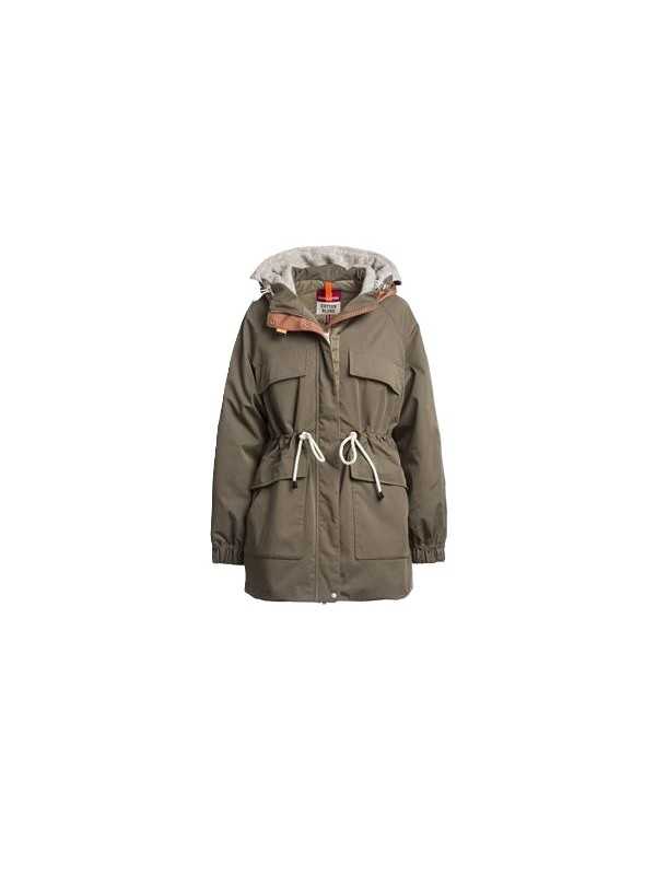 Doudoune parka taupe capuche laine greige Naruse Parajumpers PJS Femme PWJKBI32 B070 boutique vêtement mode store shop