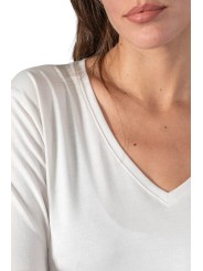 TSHIRT CHLOE V MANCHES LONGUES BLANC ANONYME FEMME Strasbourg Concept Store focus 1