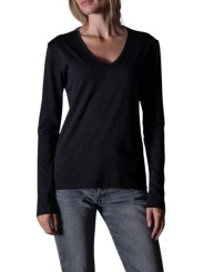 TSHIRT CHLOE V MANCHES LONGUES NOIR ANONYME FEMME Strasbourg Concept Store focus