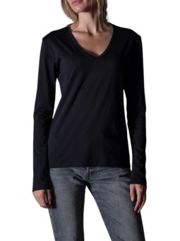 TSHIRT CHLOE V MANCHES LONGUES NOIR ANONYME FEMME Strasbourg Concept Store focus