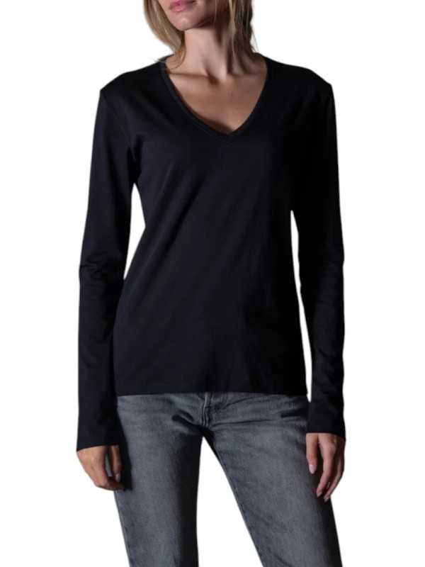 TSHIRT CHLOE V MANCHES LONGUES NOIR ANONYME FEMME Strasbourg Concept Store focus