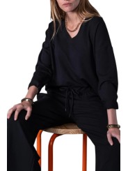SWEAT OVERSIZE JERSEY PIMA ADELE NOIR ANONYME FEMME Strasbourg Concept store focus 1