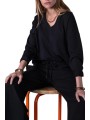 SWEAT OVERSIZE JERSEY PIMA ADELE NOIR ANONYME FEMME Strasbourg Concept store focus 1