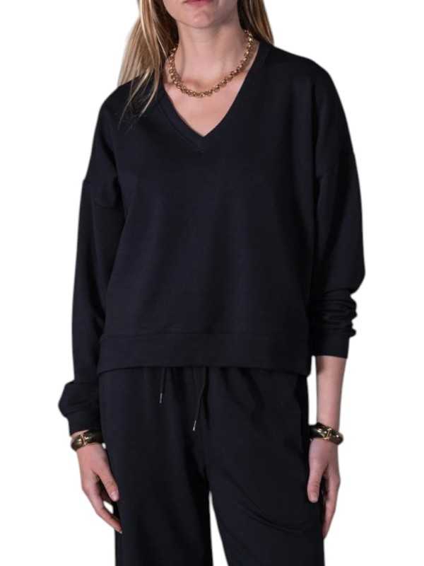 SWEAT OVERSIZE JERSEY PIMA ADELE NOIR ANONYME FEMME Strasbourg Concept store focus