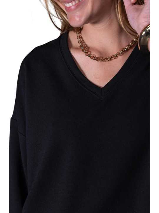 SWEAT OVERSIZE JERSEY PIMA ADELE NOIR ANONYME FEMME Strasbourg Concept store col v