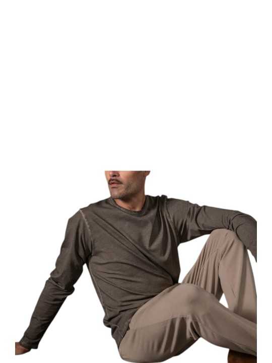TSHIRT ARTHUR W CACAO MANCHES LONGUES COL ROND ANONYME HOMME Strasbourg Concept Store modèle