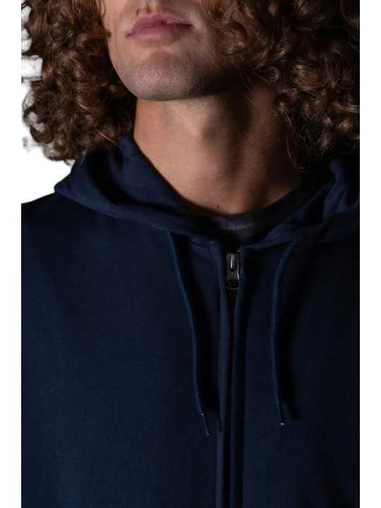 GILET CAPUCHE ZIPE KIM JERSEY PIMA MARINE ANONYME HOMME Strasbourg Concept Store col