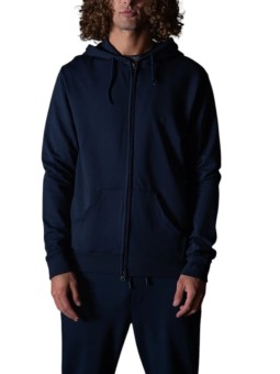 GILET CAPUCHE ZIPE KIM JERSEY PIMA MARINE ANONYME HOMME Strasbourg Concept Store face
