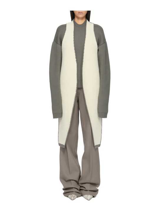 Gilet long bicolor Dust Naturel écru intérieur Cyclops Coat Rick Owens femme RP02F 5600 KWVD 3421 boutique Strasbourg vêtement R