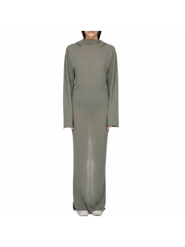Robe longue maille fine capuche Dust Hooded Dress Rick Owens Femme RP02F 5649 M 34 boutique vêtement Strasbourg France store F