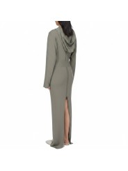 Robe longue maille fine capuche Dust Hooded Dress Rick Owens Femme RP02F 5649 M 34 boutique vêtement Strasbourg France store B