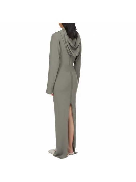 Robe longue maille fine capuche Dust Hooded Dress Rick Owens Femme RP02F 5649 M 34 boutique vêtement Strasbourg France store B