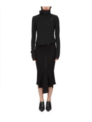 JUPE LONGUE NOIR MAILLE GODET CALF SKIRT RP02F 5677 ML 09 RICK OWENS FEMME boutique vêtement store shop online STYLE