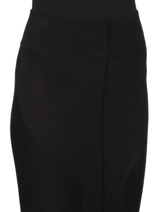 JUPE LONGUE NOIR MAILLE GODET CALF SKIRT RP02F 5677 ML 09 RICK OWENS FEMME boutique vêtement store shop online ZOOM1