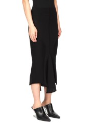 JUPE LONGUE NOIR MAILLE GODET CALF SKIRT RP02F 5677 ML 09 RICK OWENS FEMME boutique vêtement store shop online PROF