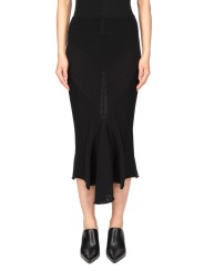 JUPE LONGUE NOIR MAILLE GODET CALF SKIRT RP02F 5677 ML 09 RICK OWENS FEMME boutique vêtement store shop online DVT