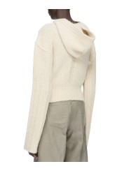 Pull hoodies écru cachemire soie Pullover cropped hoodie Rick Owens femme RP02F 5632 KWSSE 21 boutique vêtement Strasbourg BACK