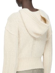 Pull hoodies écru cachemire soie Pullover cropped hoodie Rick Owens femme RP02F 5632 KWSSE 21 boutique vêtement Strasbourg DOS