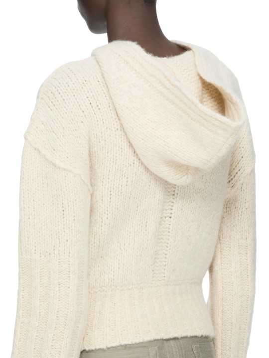 Pull hoodies écru cachemire soie Pullover cropped hoodie Rick Owens femme RP02F 5632 KWSSE 21 boutique vêtement Strasbourg DOS