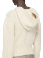 Pull hoodies écru cachemire soie Pullover cropped hoodie Rick Owens femme RP02F 5632 KWSSE 21 boutique vêtement Strasbourg DOS