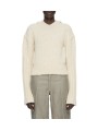 Pull hoodies écru cachemire soie Pullover cropped hoodie Rick Owens femme RP02F 5632 KWSSE 21 boutique vêtement Strasbourg front