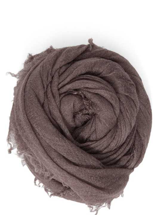 CHECH FOLLO MEGA 140 200 SOIE CACHEMIRE GRAPE RP02F 5460 SCAR 86 RICK OWENS boutique Strasbourg écharpe détail