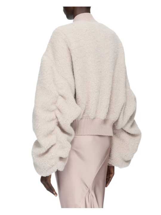 Bombers alpaga rose Secchia Cropped Flight RP02F 5702 WPA 23 Rick Owens Femme boutique Strasbourg vêtement shop online store dos