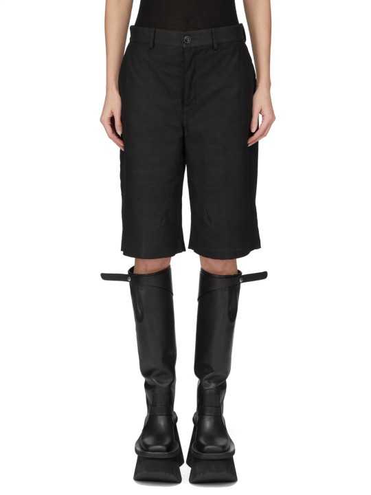 BERMUDA CUIR NOIR WORK SHORT RP02F 5322 LBS 09 RICK OWENS FEMME Strasbourg f